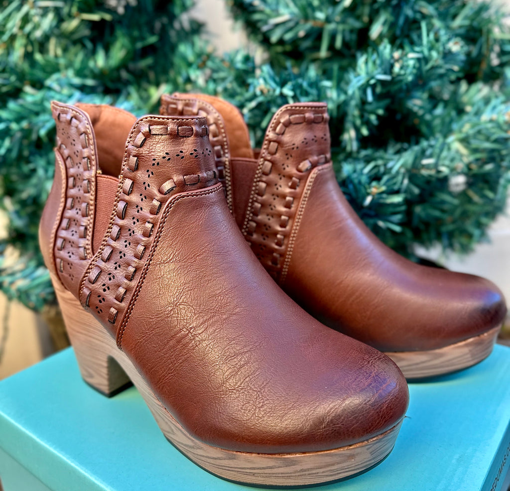 Platform Booties- Whiskey