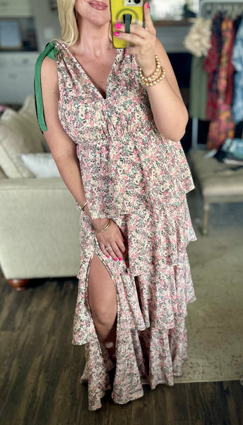 Floral Frill Maxi Dress