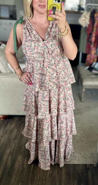 Floral Frill Maxi Dress