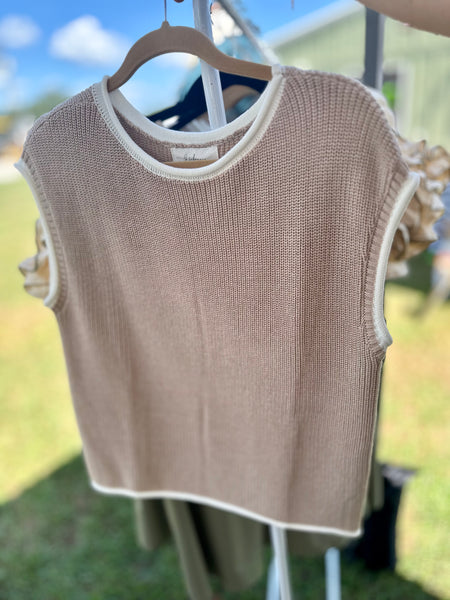 Taupe Sweater Vest