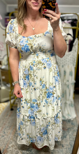 Vintage Bloom Maxi Dress