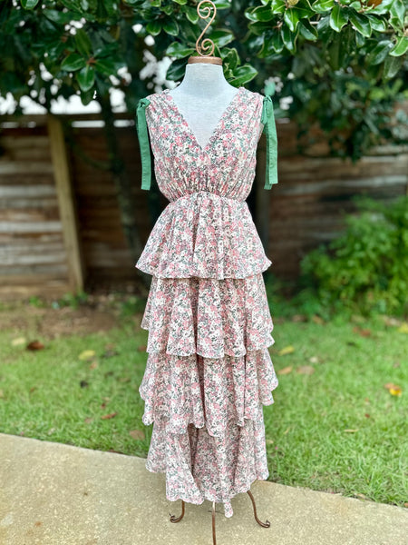 Layered Floral Maxi Dress