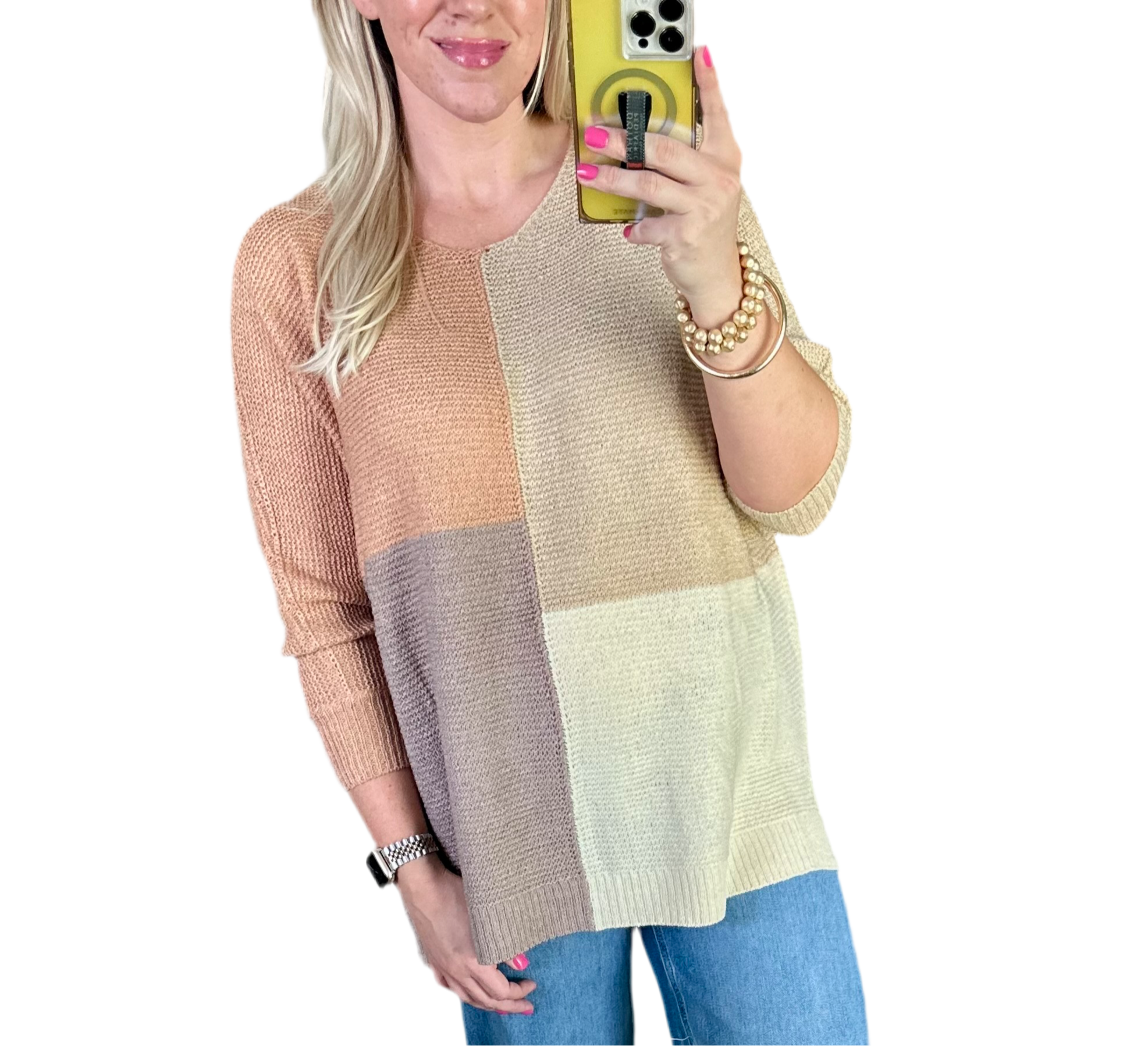 Mocha Colorblock Sweater – Frock Therapy Boutique