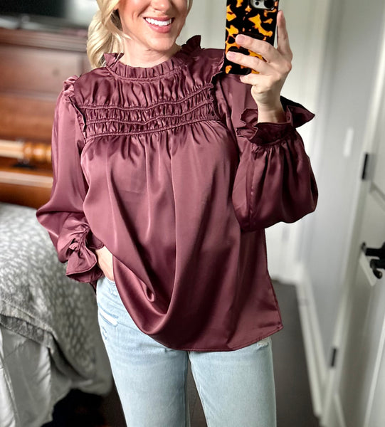 Mauve Satin Top