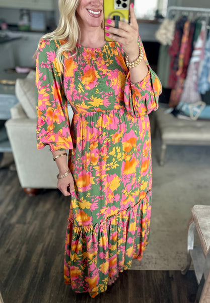 Floral Smocked Maxi Dress