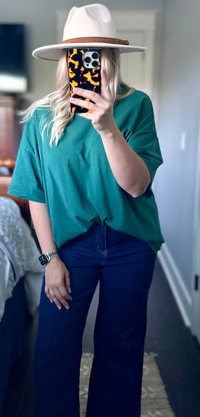 Dark Green Oversized Tee